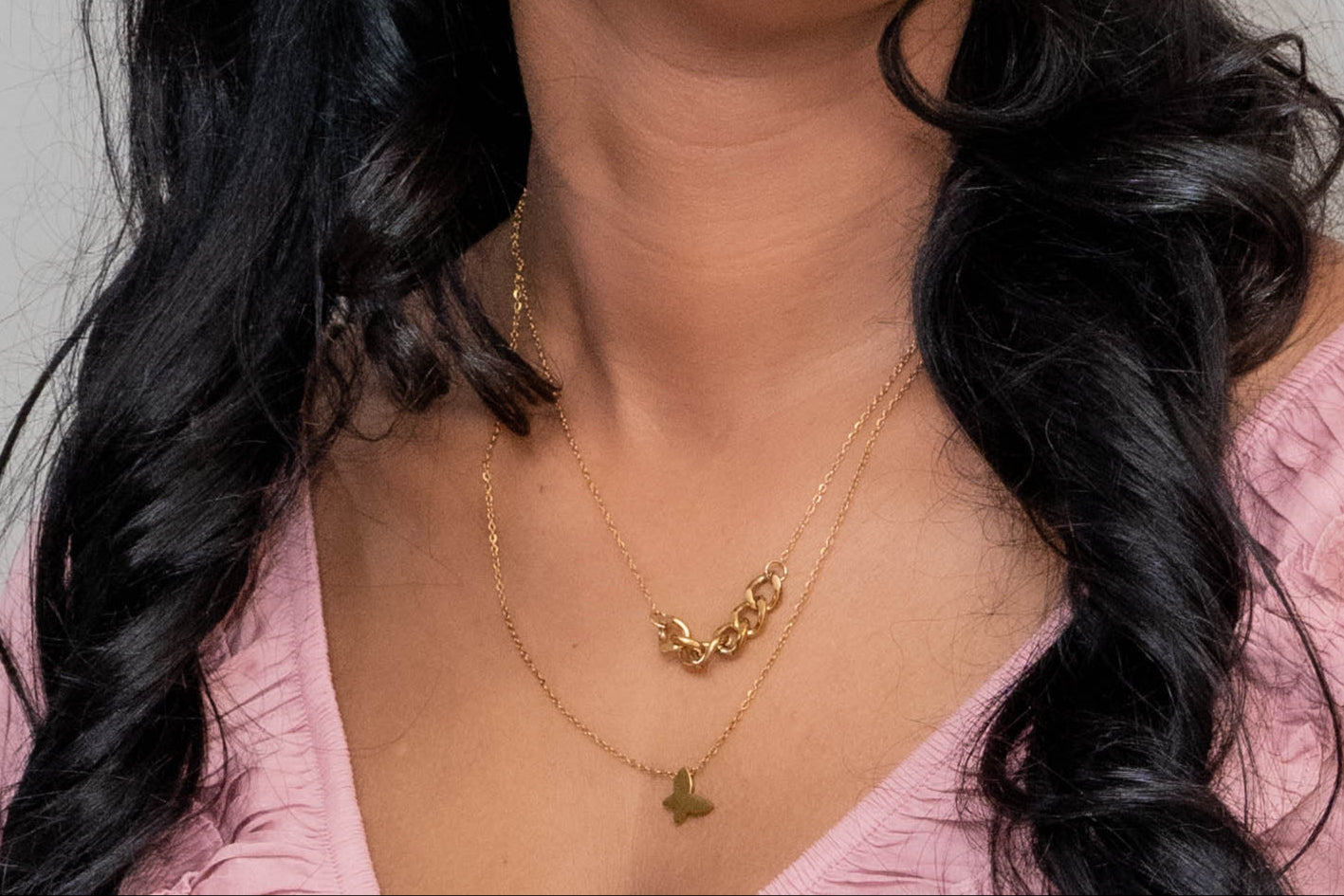 18K gold plated Stainless steel "Butterfly" necklace