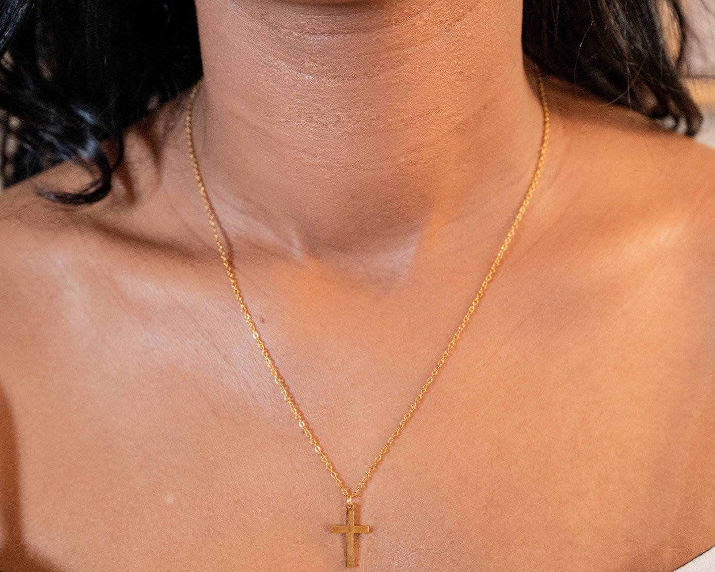 18K Gold Plated Stainless Steel Necklace "Crosses" Necklace