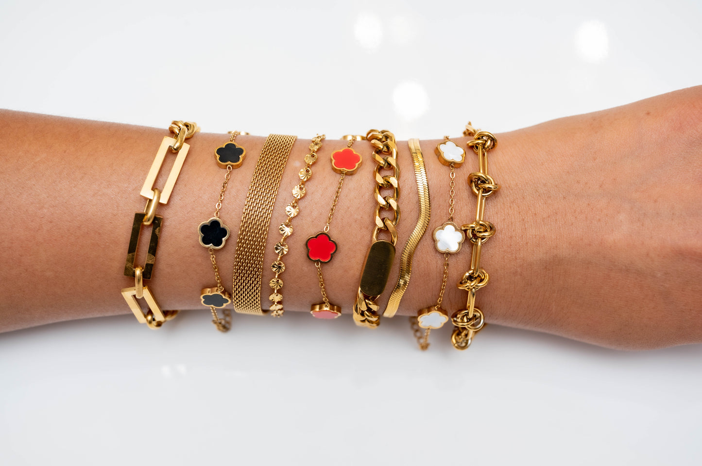 18K gold plated Stainless steel "Flower Meadow" bracelet