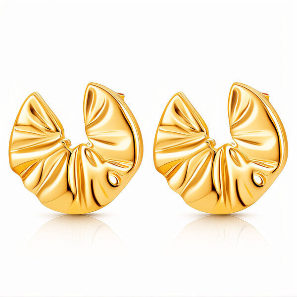 Earrings, 18K Gold Plated Steel