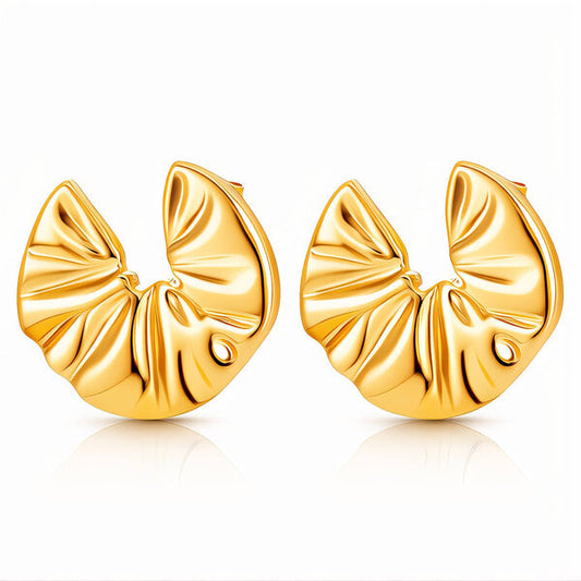 Earrings, 18K Gold Plated Steel