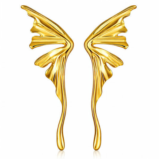 Earrings, 18K Gold Plated Steel